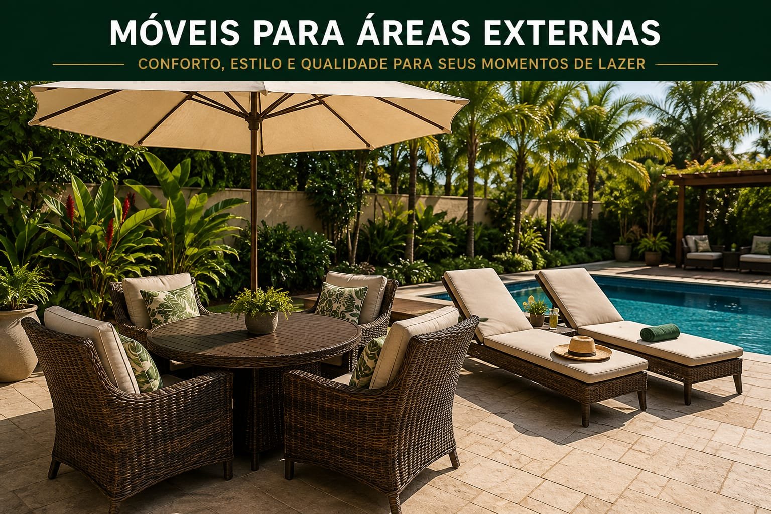Conjunto de mesa e cadeiras para área externa